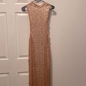Rose gold pink glitter dress